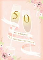 Huwelijkskaart 50 jaar getrouwd Champagne